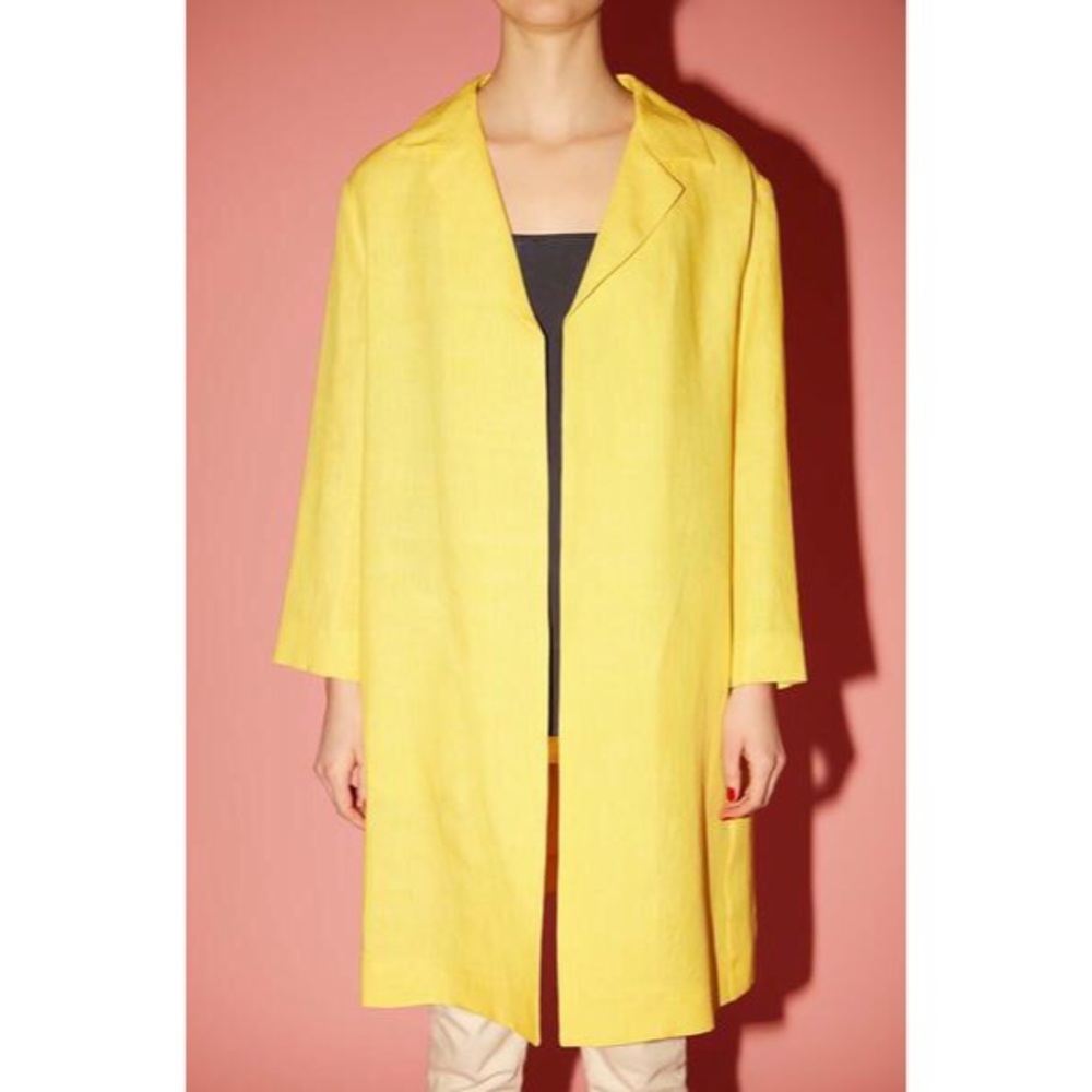 Mansur Gavriel Linen Summer Coat - Yellow Sun